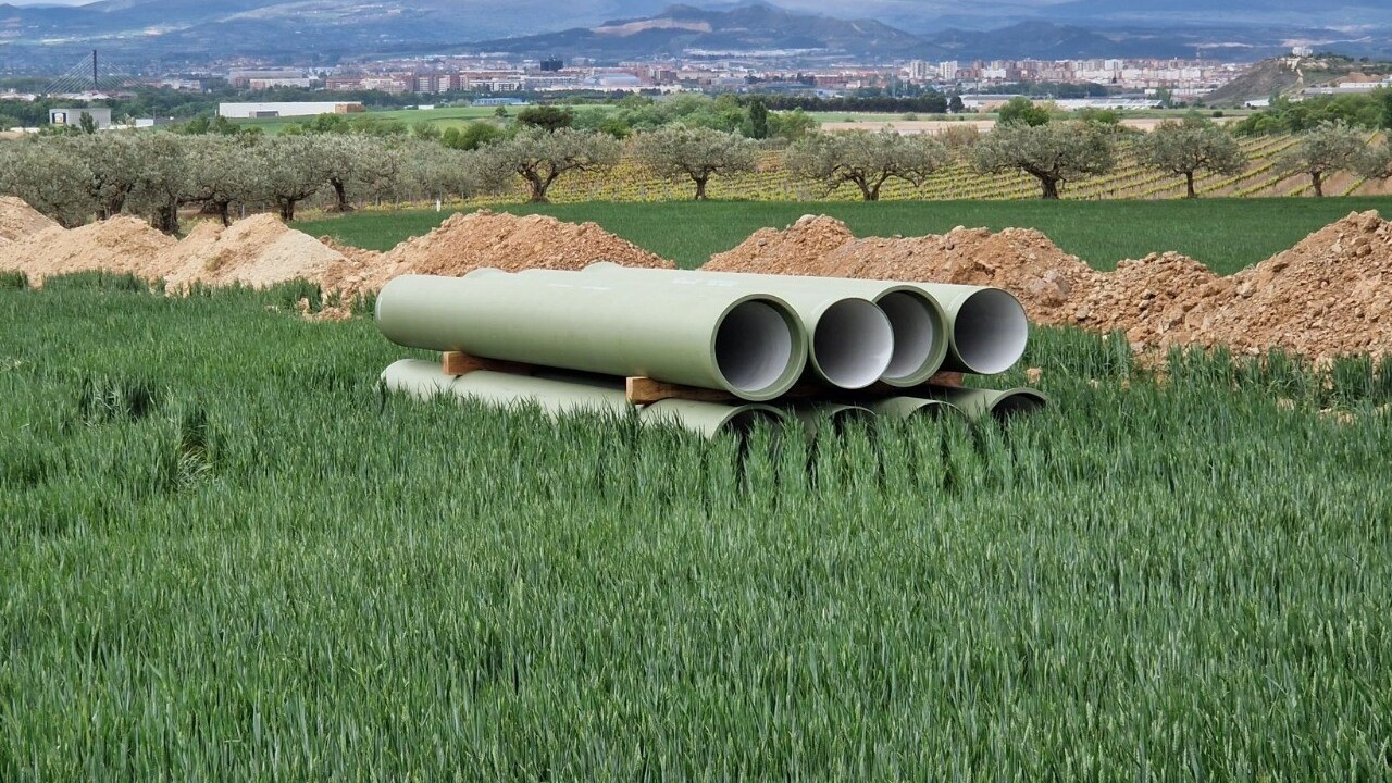 12 km de tubería PAM Irrigal para cubrir mil hectáreas en Navarra